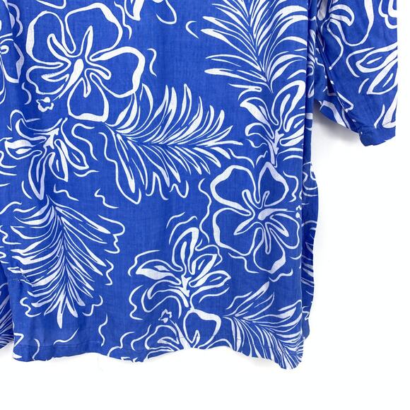 SOLD Blue Ginger Swim Cover Up Top Womens Size XL Blue White Floral Print *FLAWS - Picture 5 of 10